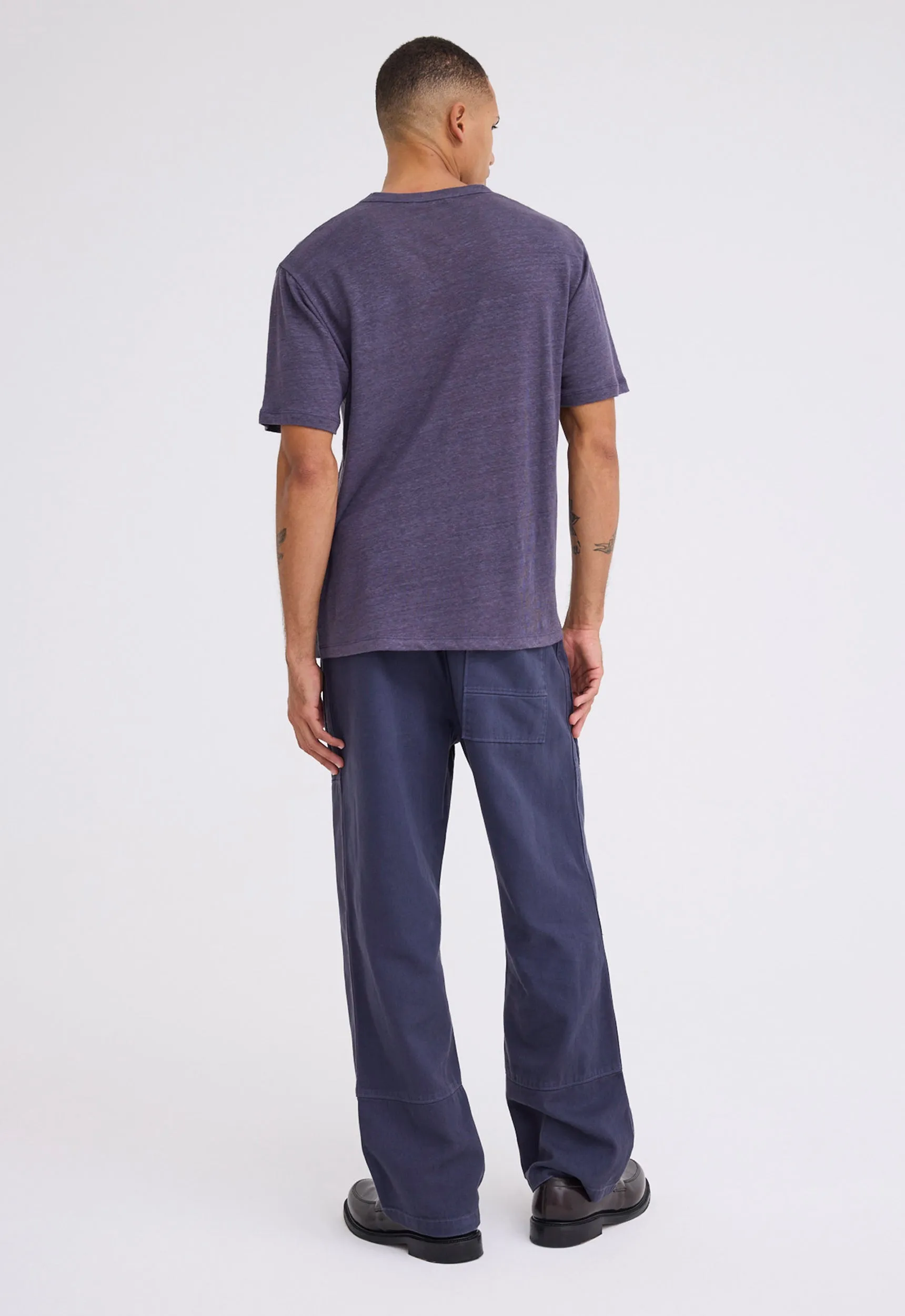 Line Linen Tee - Sly Blue