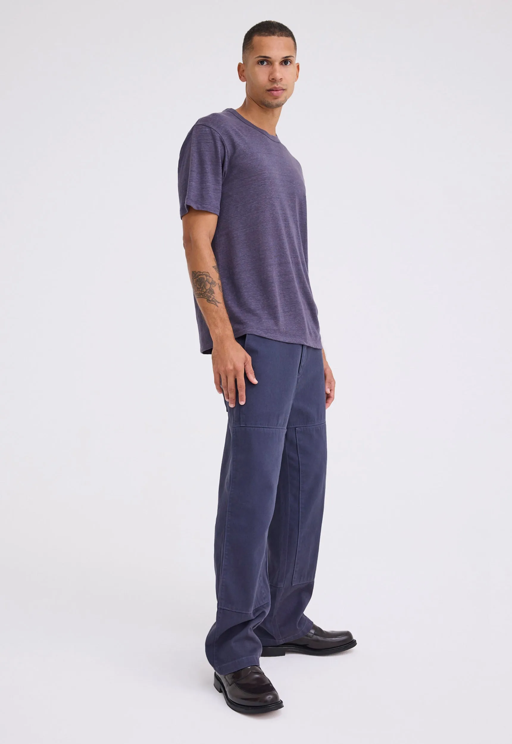 Line Linen Tee - Sly Blue