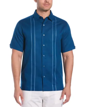 Linen Blend Embroidered Panel Shirt