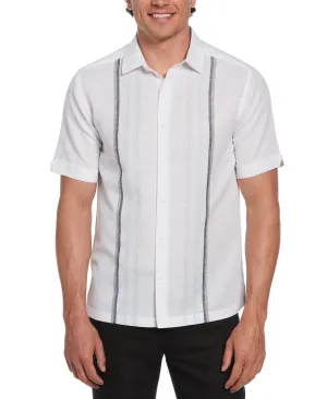 Linen Blend Gradient Panel Shirt