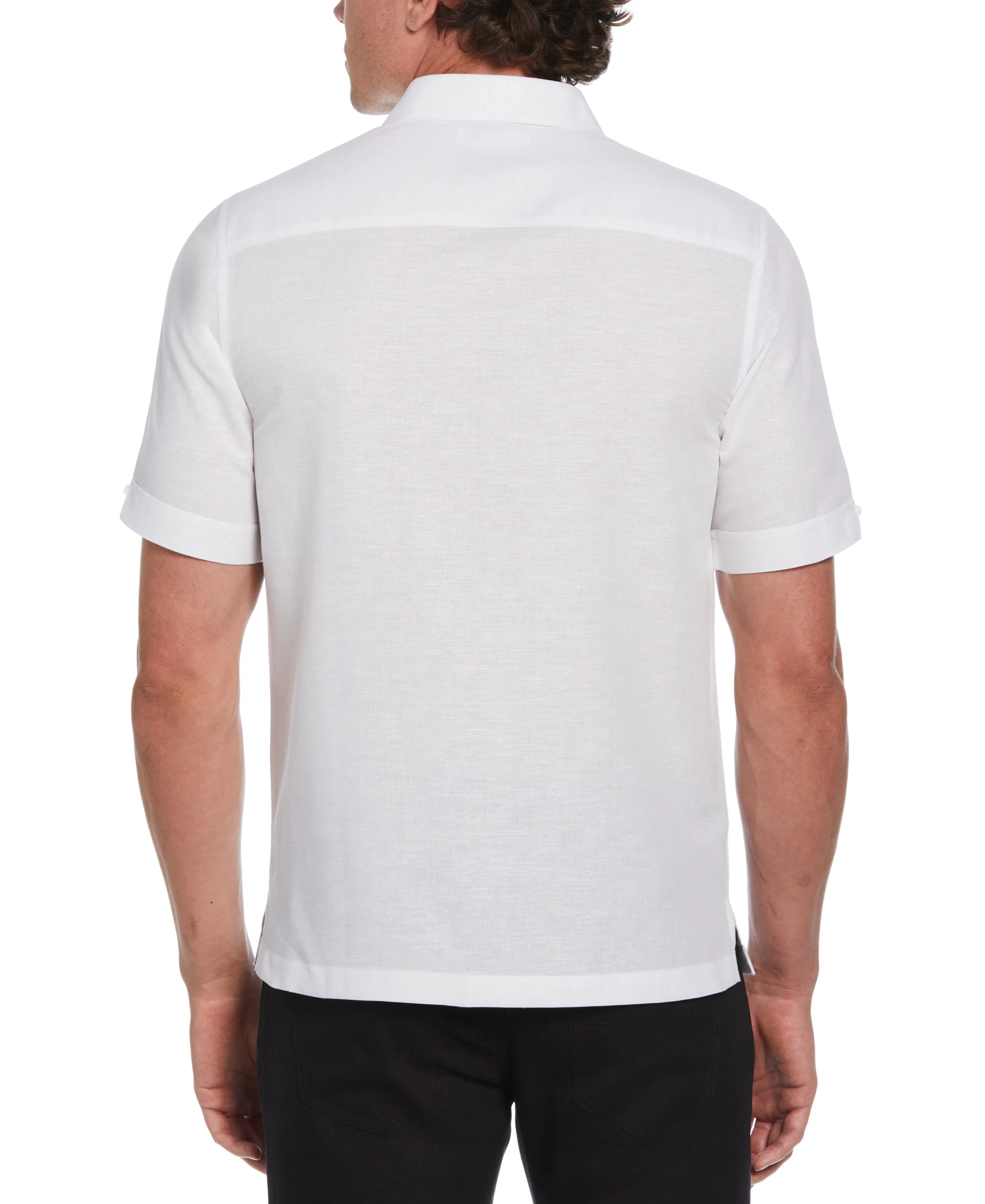 Linen Blend Gradient Panel Shirt
