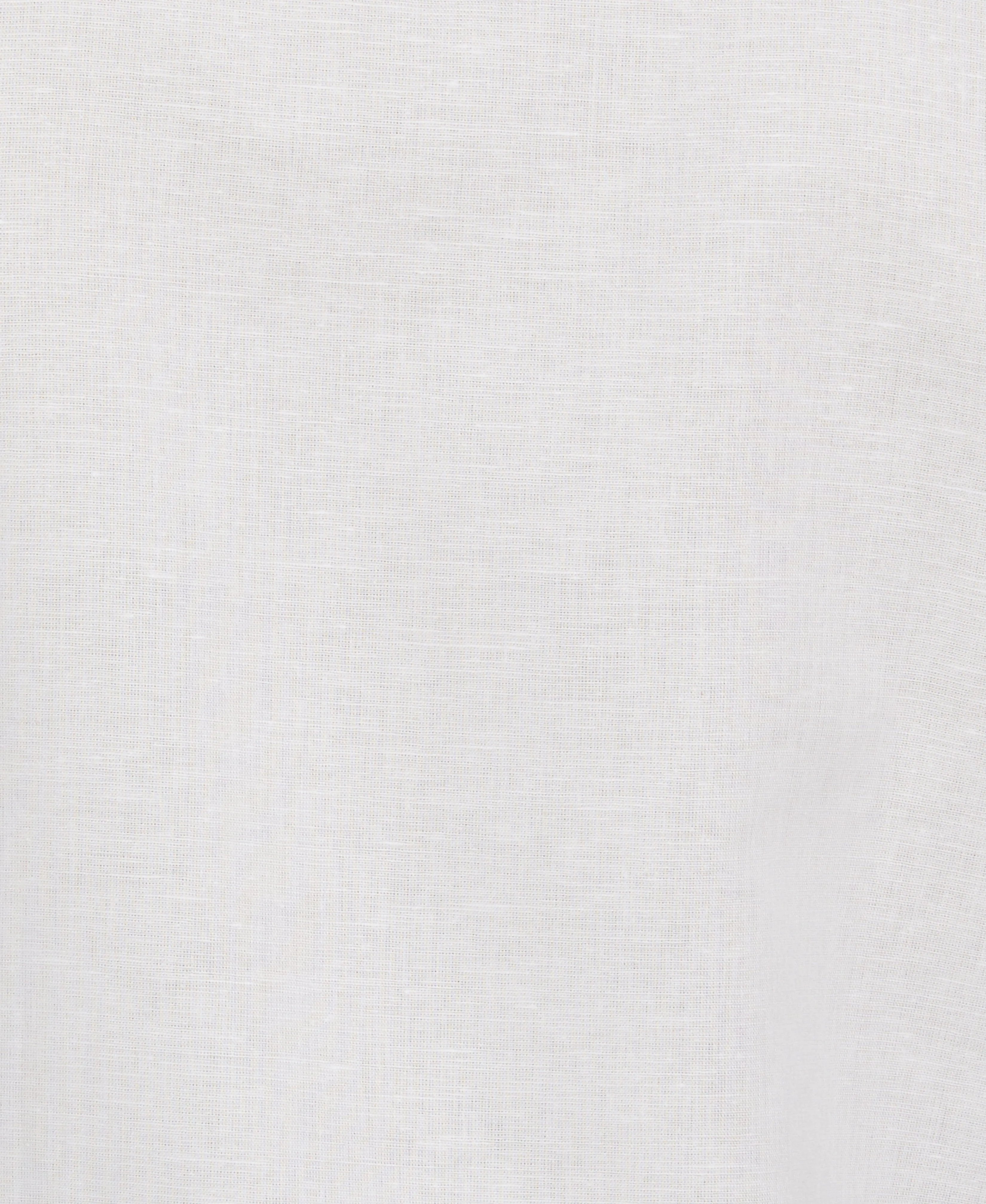 Linen Blend Guayabera Shirt With Geo Embroidered Panels