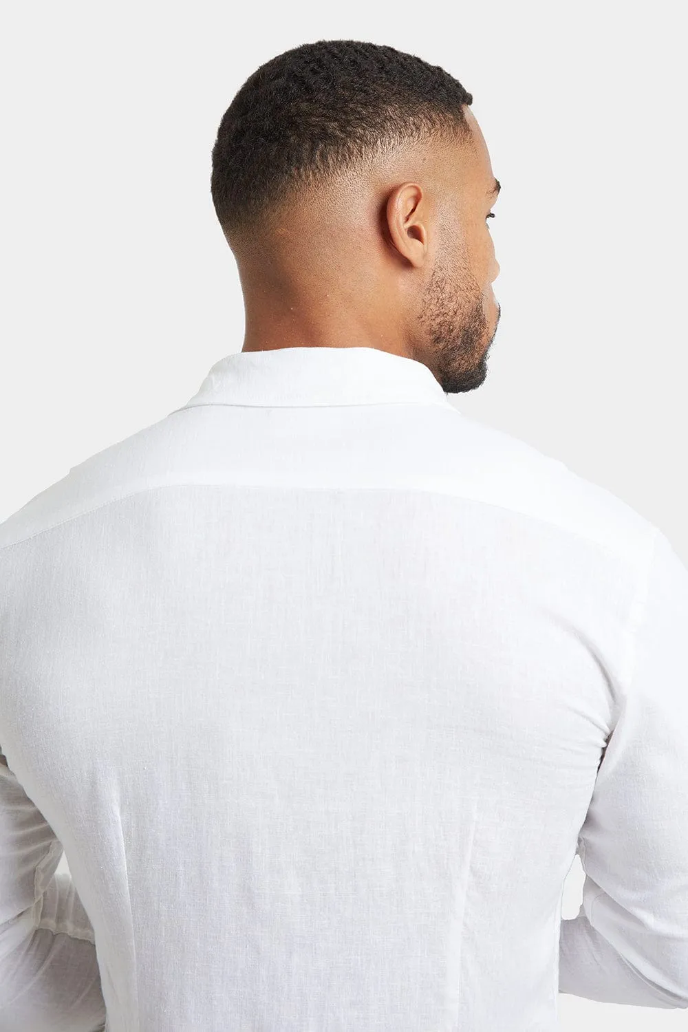Linen Blend Shirt in White
