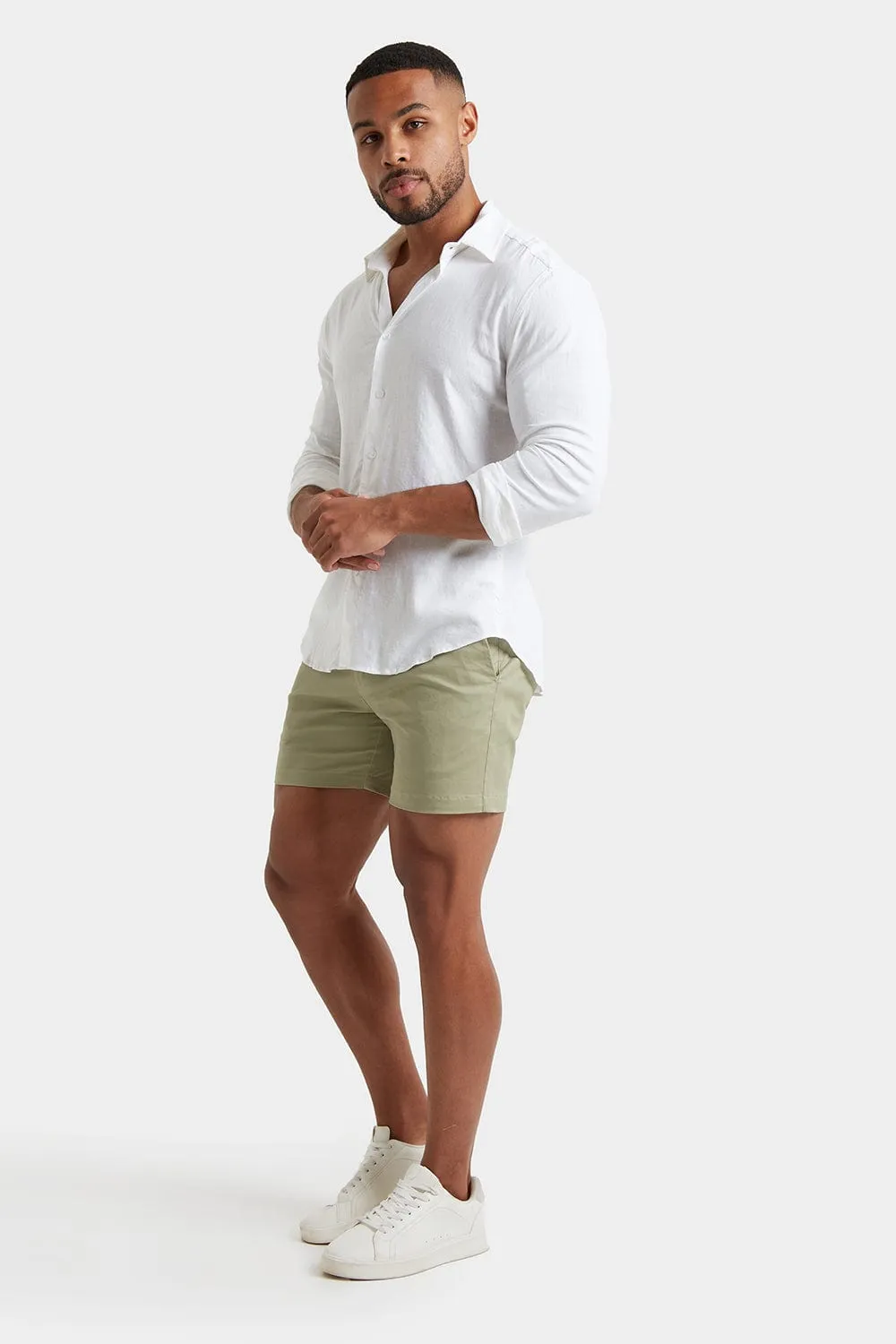 Linen Blend Shirt in White