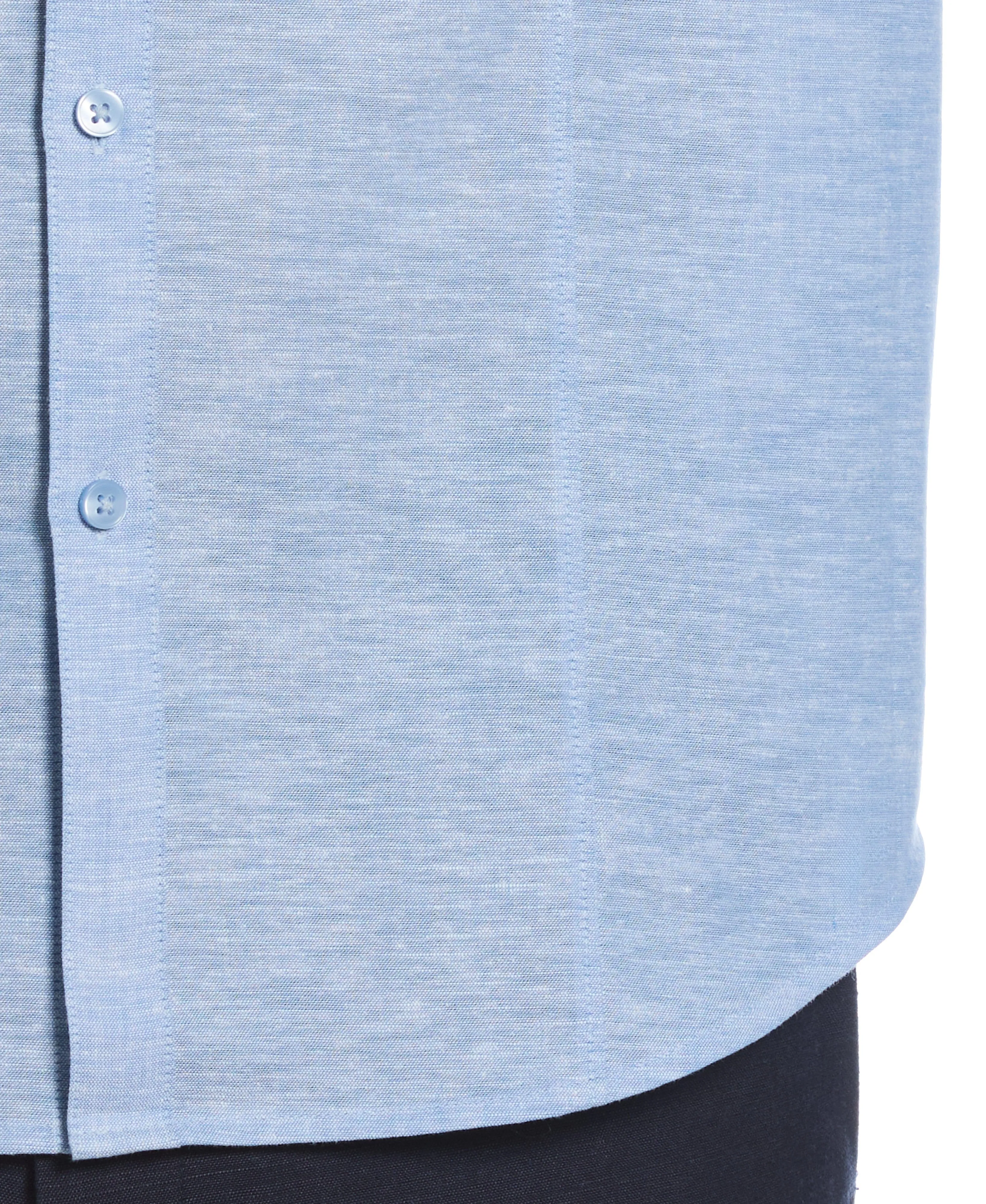 Linen Blend Tuck Panel Shirt
