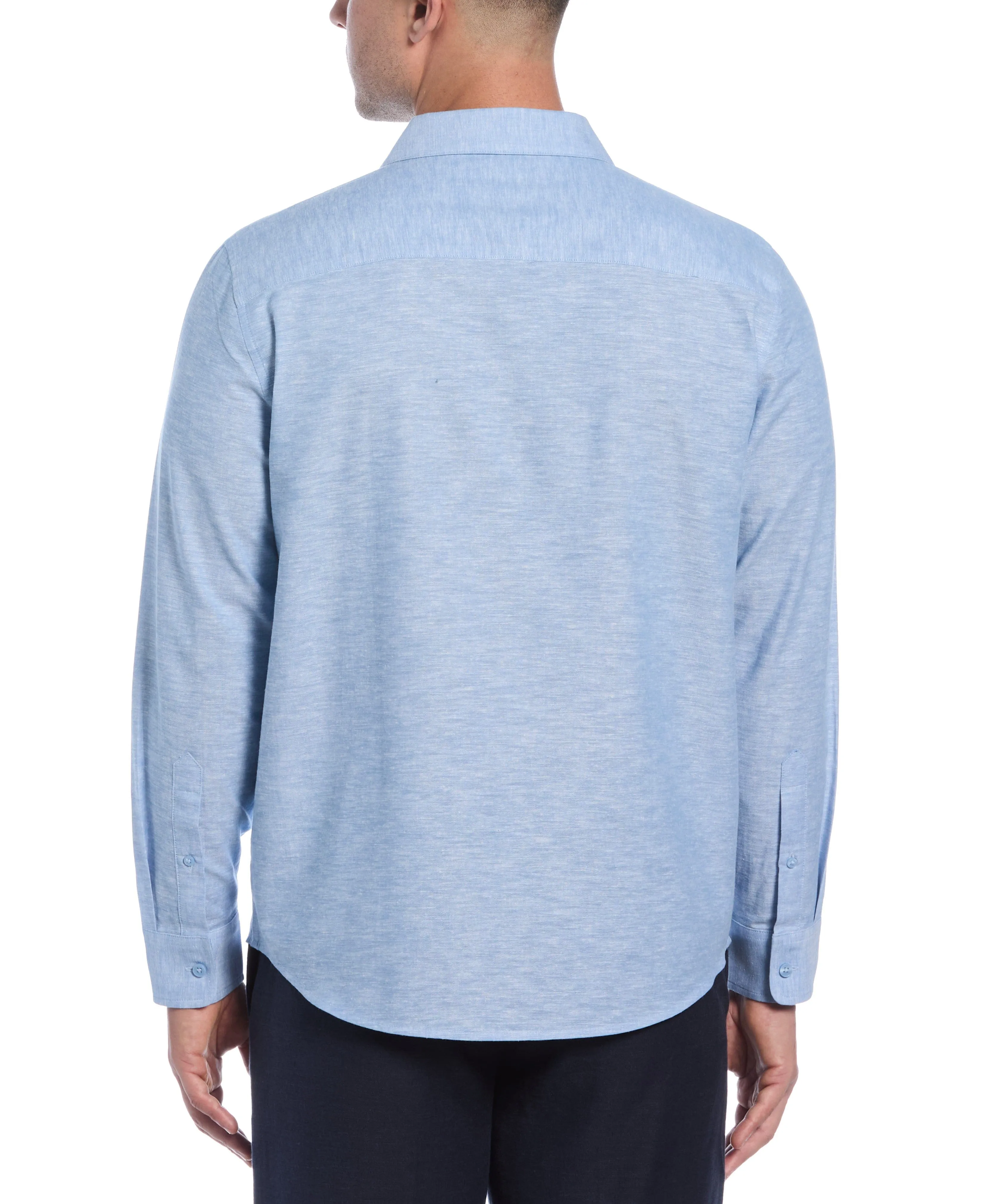 Linen Blend Tuck Panel Shirt