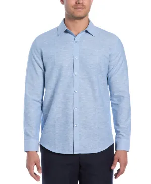 Linen Blend Tuck Panel Shirt
