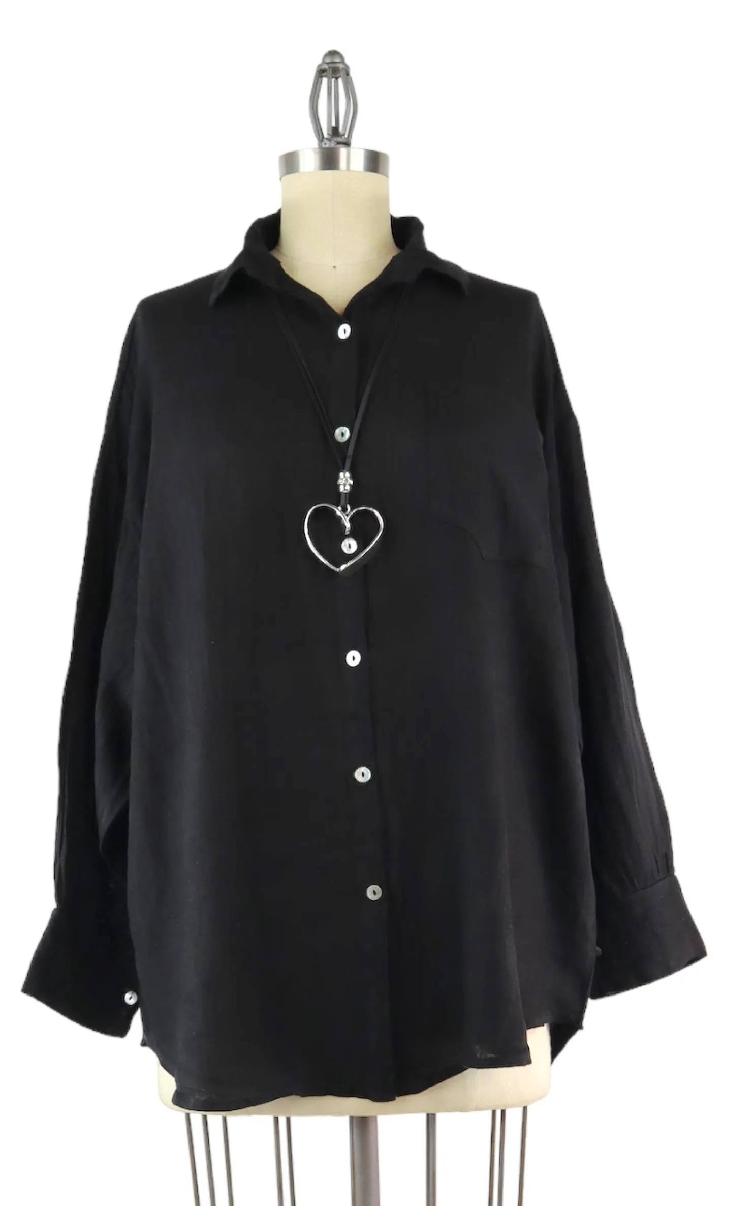 Linen Blouse - Black