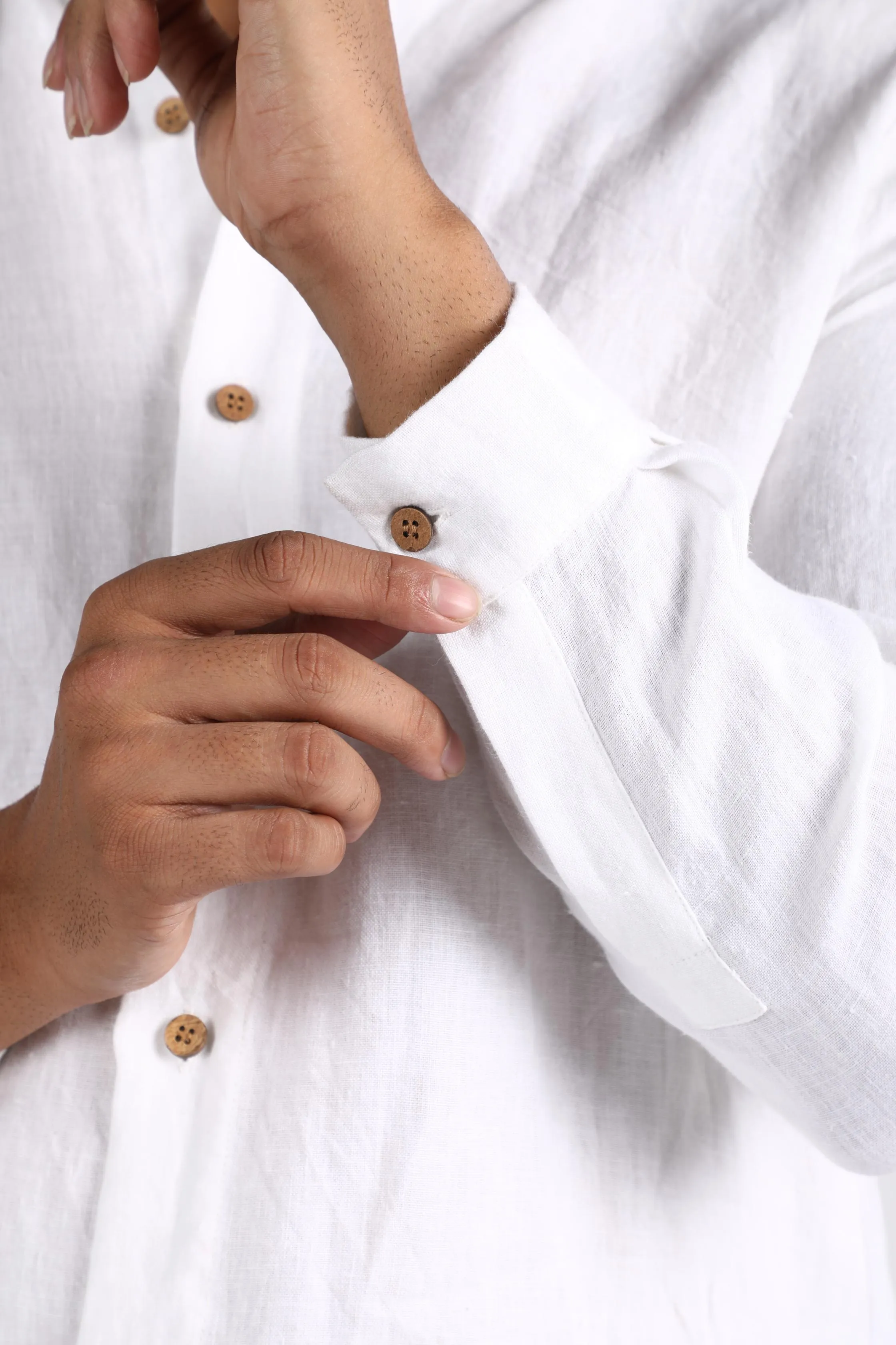 Linen Drake Shirt-Petal Pink