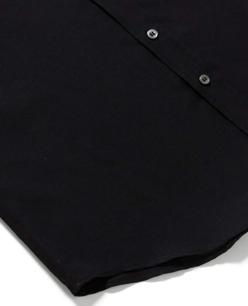 Linen S/S Shirt Black