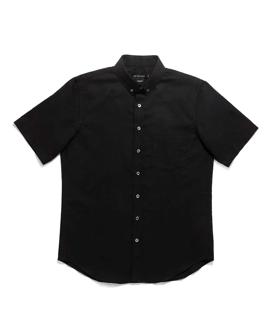 Linen S/S Shirt Black