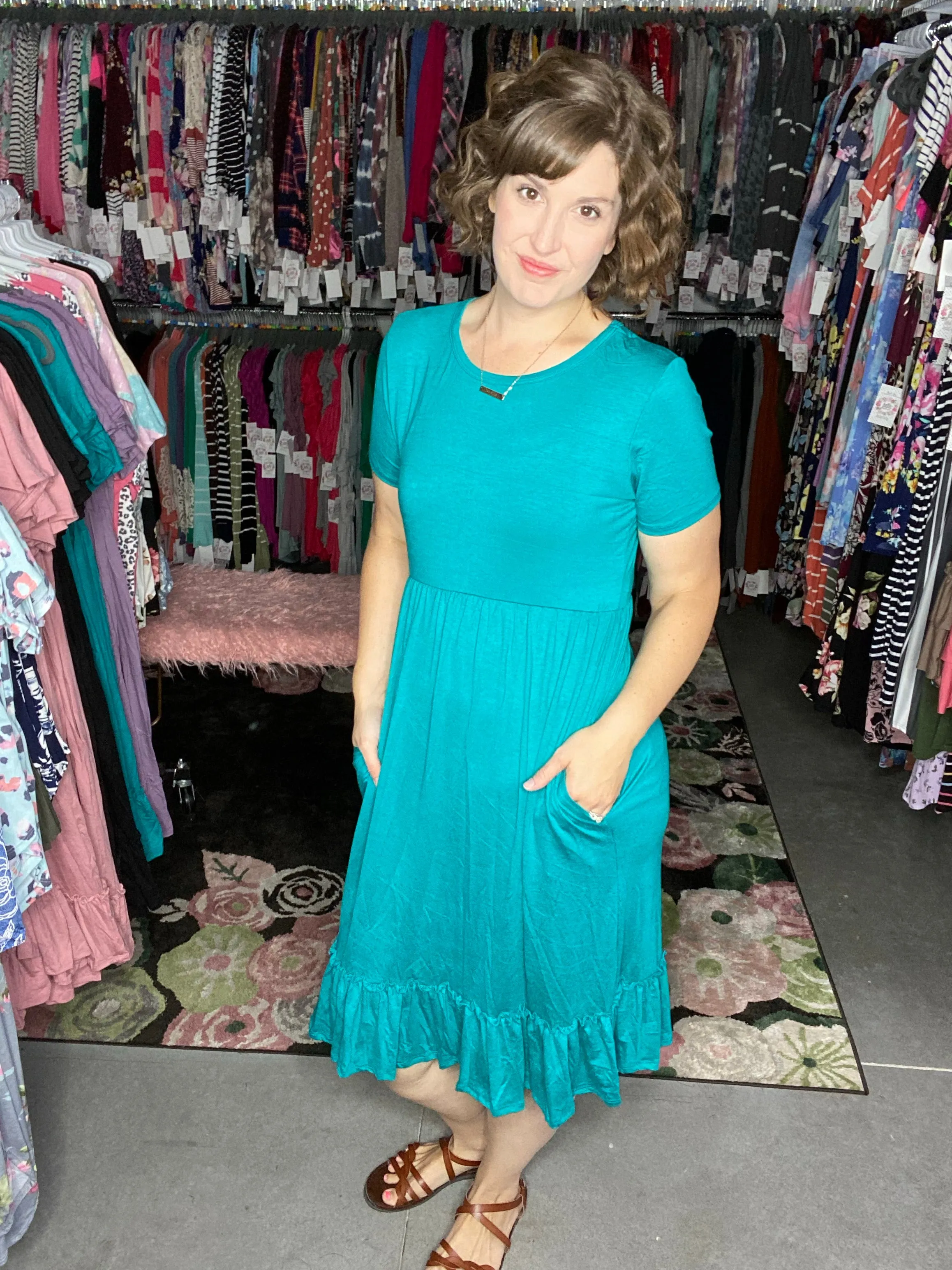Mae | Short Sleeve Solid Dress
