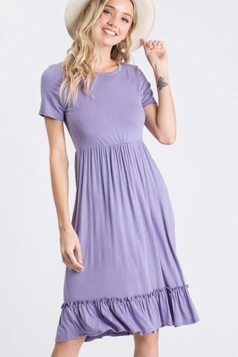 Mae | Short Sleeve Solid Dress