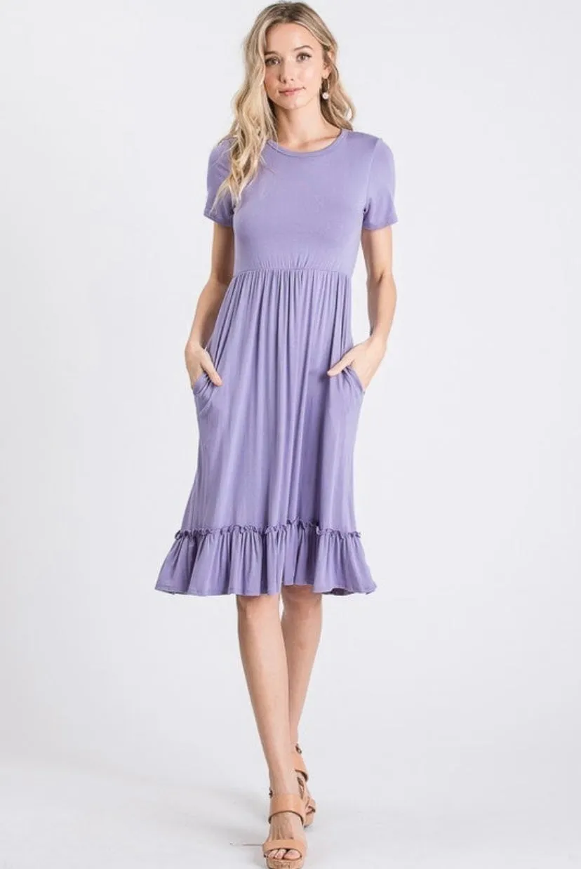 Mae | Short Sleeve Solid Dress