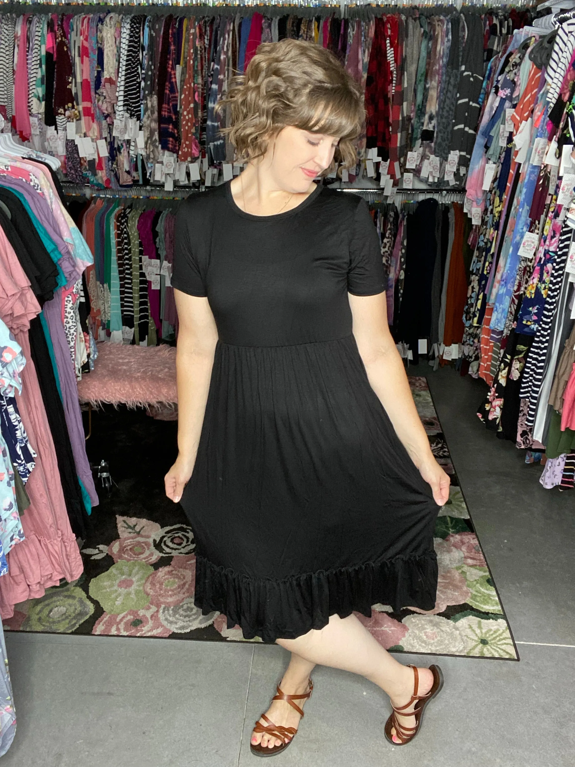 Mae | Short Sleeve Solid Dress