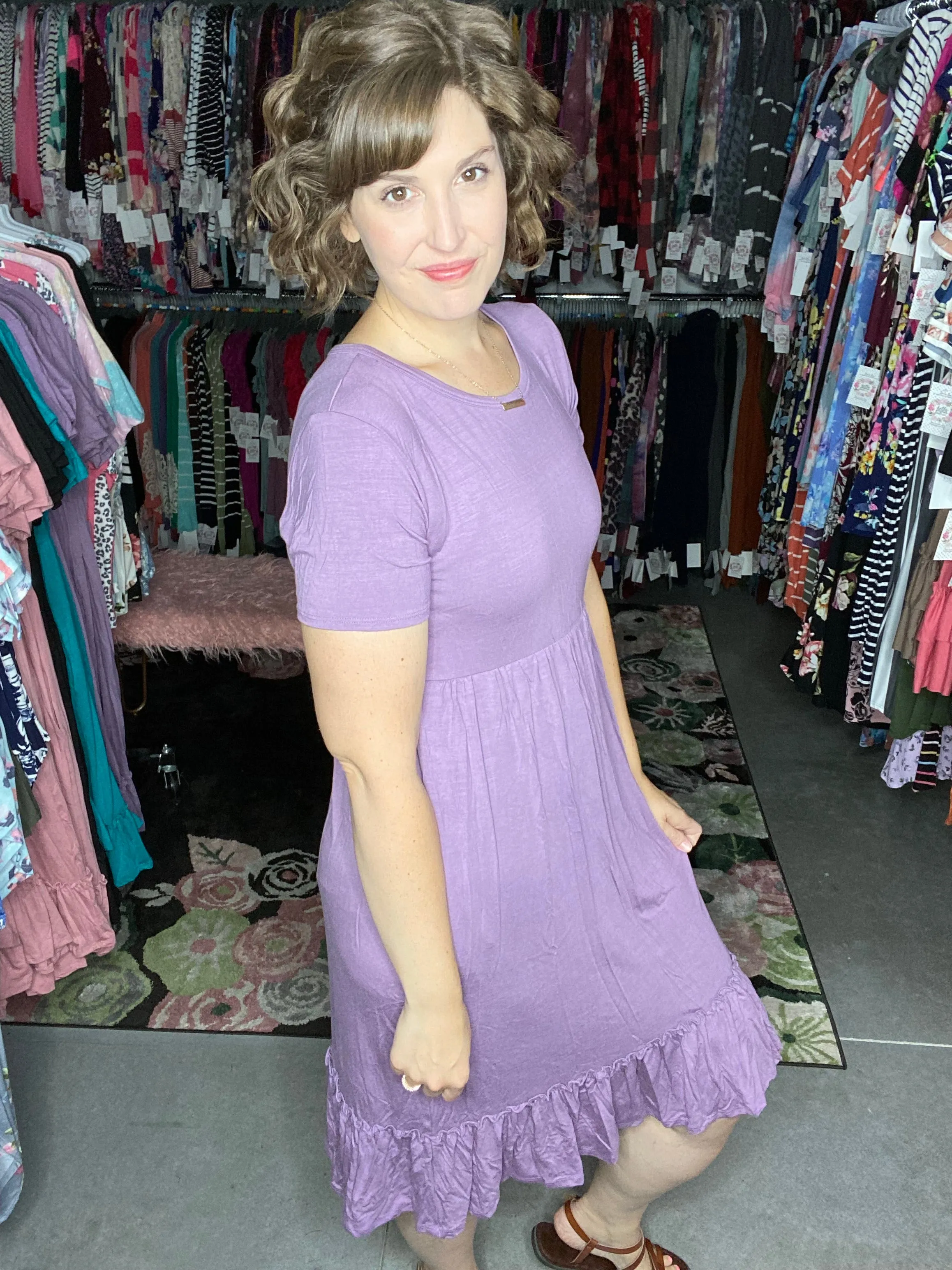 Mae | Short Sleeve Solid Dress