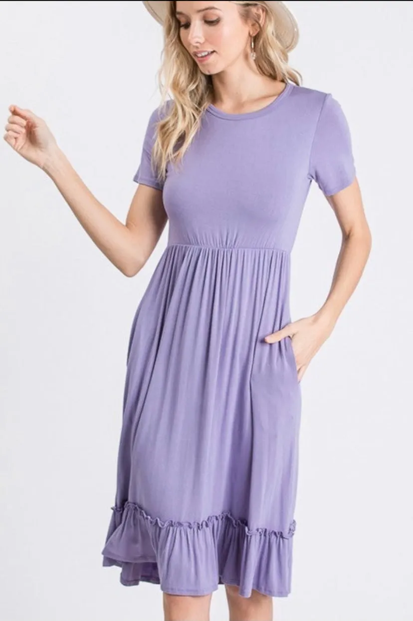 Mae | Short Sleeve Solid Dress
