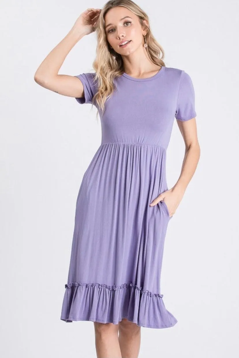 Mae | Short Sleeve Solid Dress