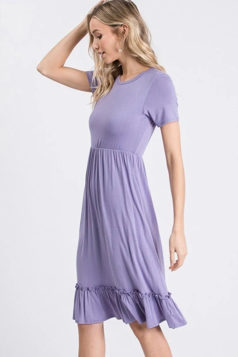 Mae | Short Sleeve Solid Dress