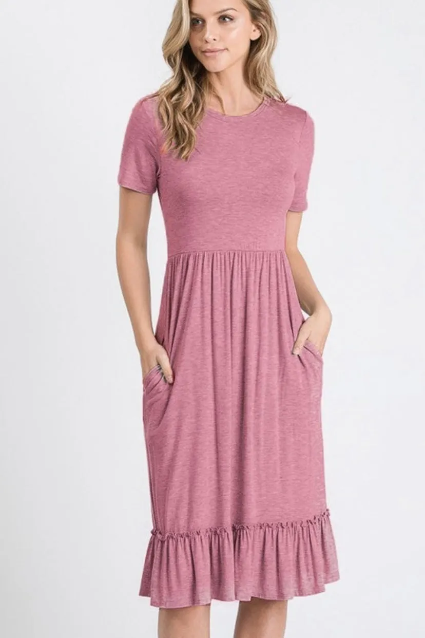 Mae | Short Sleeve Solid Dress
