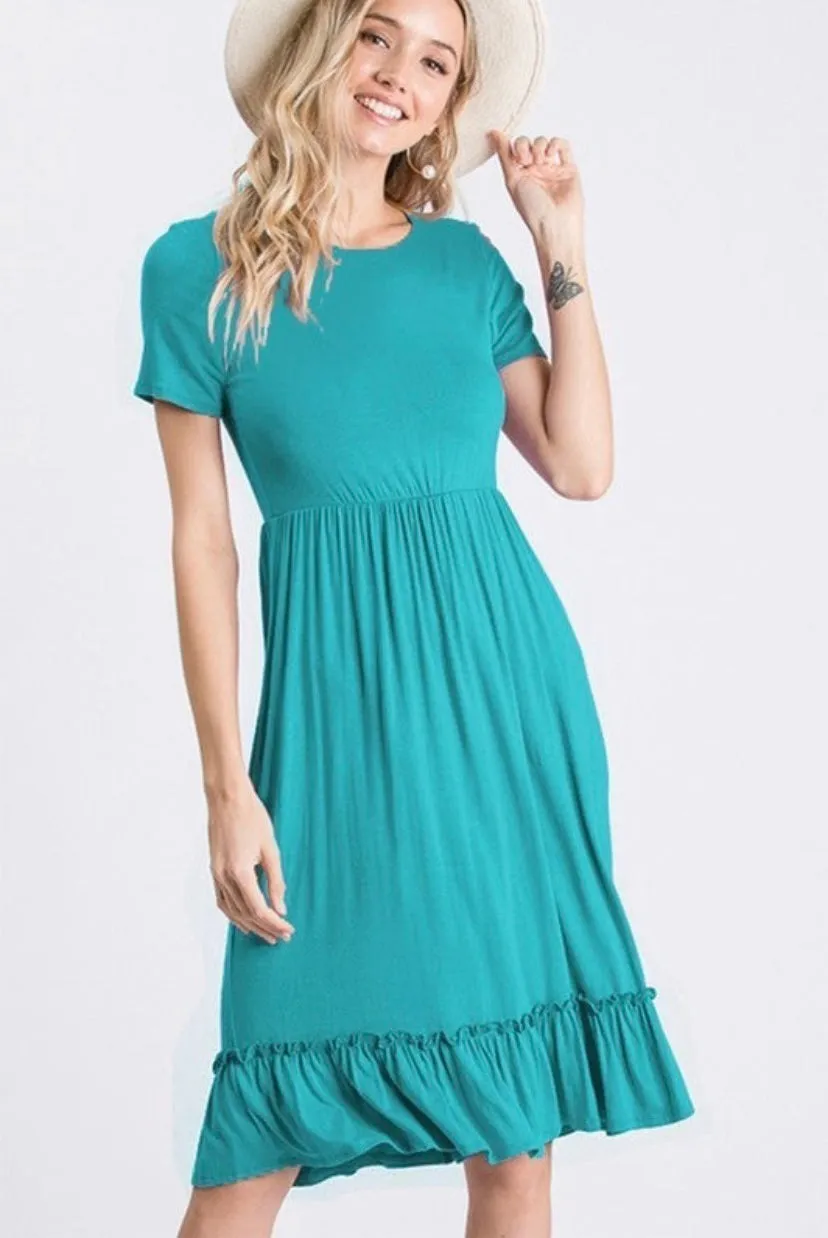 Mae | Short Sleeve Solid Dress