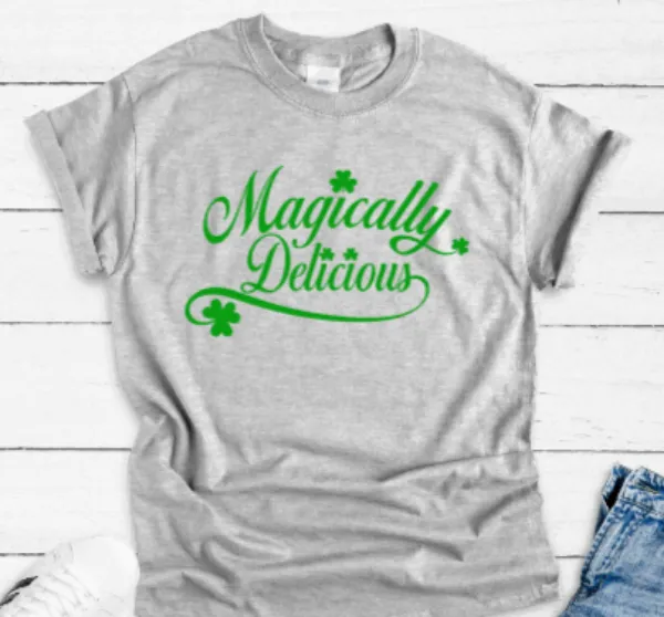 Magically Delicious, St. Patrick's Day, Unisex Gray Short Sleeve T-shirt