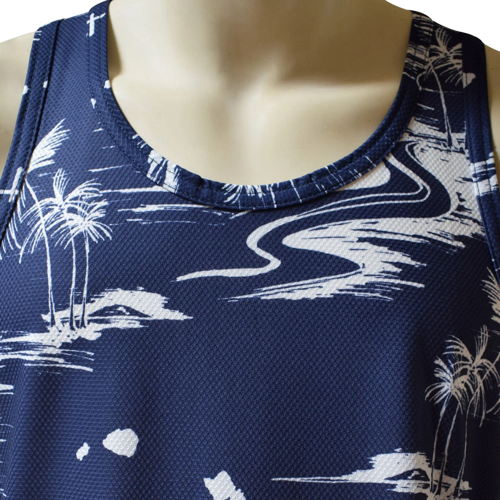 Map 4 Men's Printed Tank Top - Hawaiian All Over Pattern Lightweight Fast-Drying Casual Men Unisex Texture Tank Top