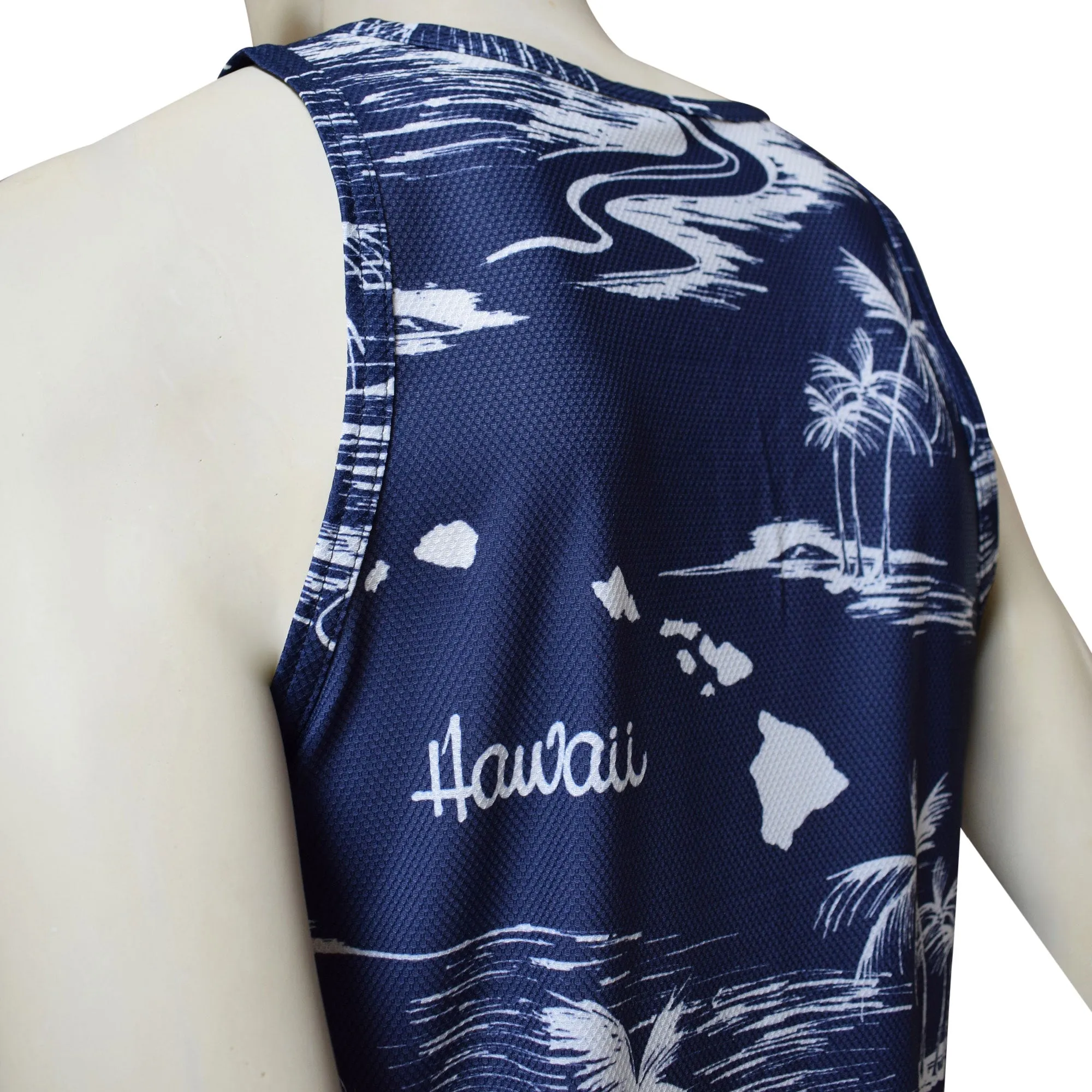 Map 4 Men's Printed Tank Top - Hawaiian All Over Pattern Lightweight Fast-Drying Casual Men Unisex Texture Tank Top