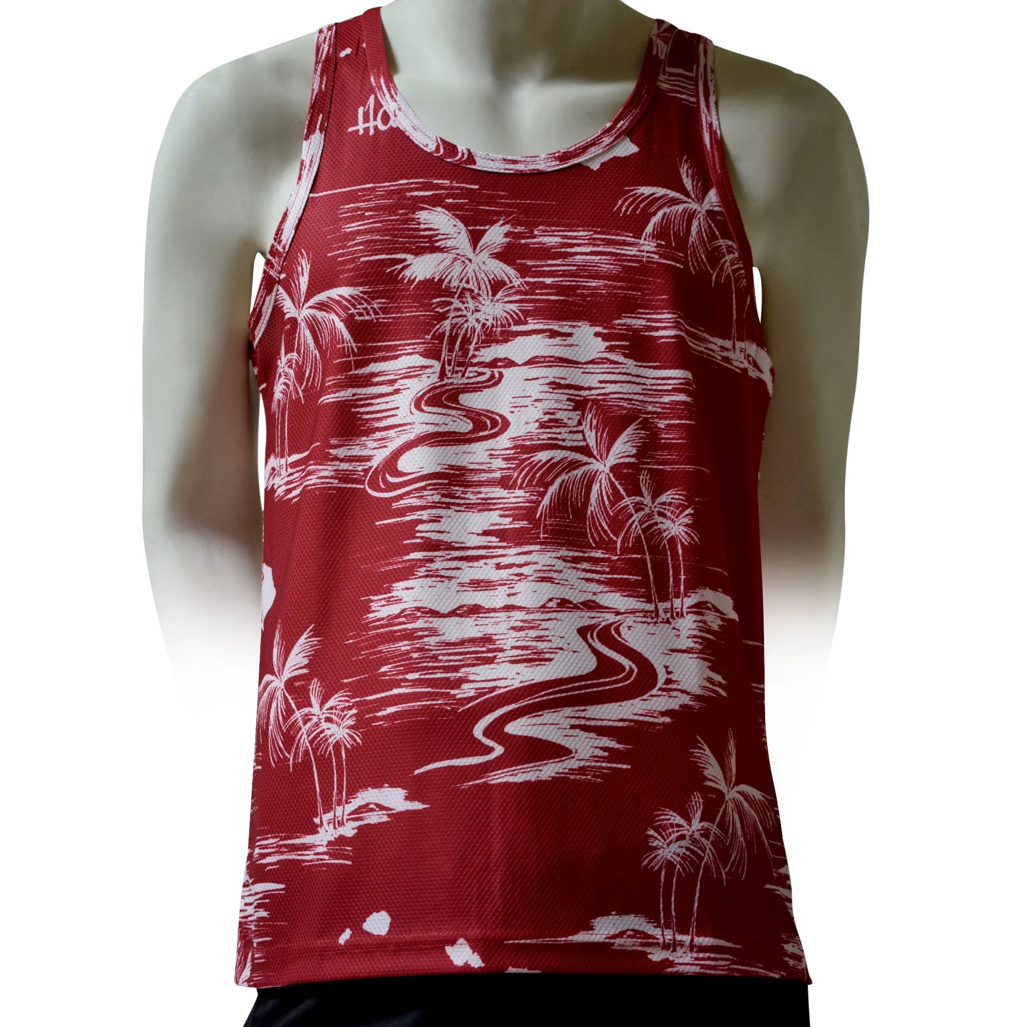 Map 4 Men's Printed Tank Top - Hawaiian All Over Pattern Lightweight Fast-Drying Casual Men Unisex Texture Tank Top