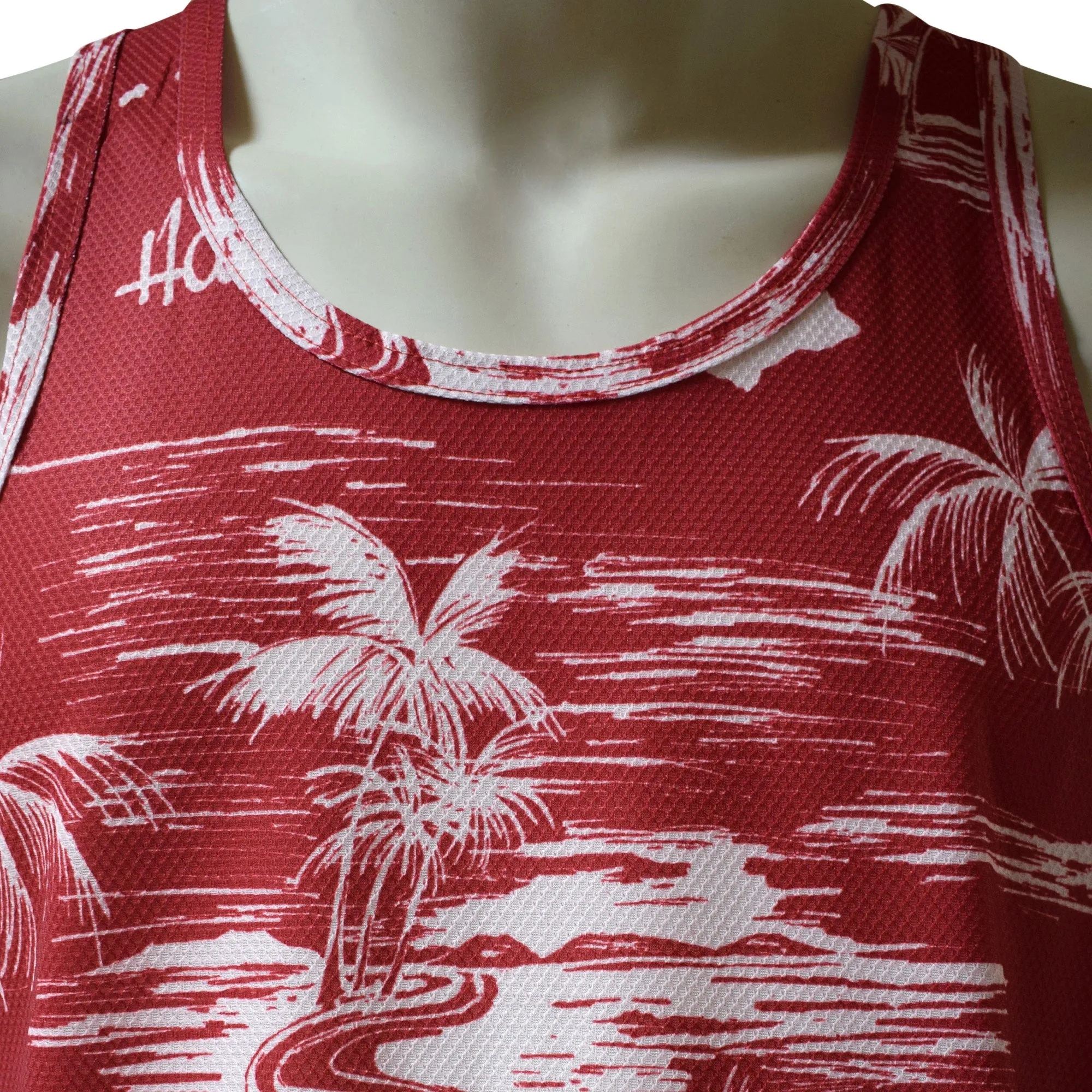 Map 4 Men's Printed Tank Top - Hawaiian All Over Pattern Lightweight Fast-Drying Casual Men Unisex Texture Tank Top