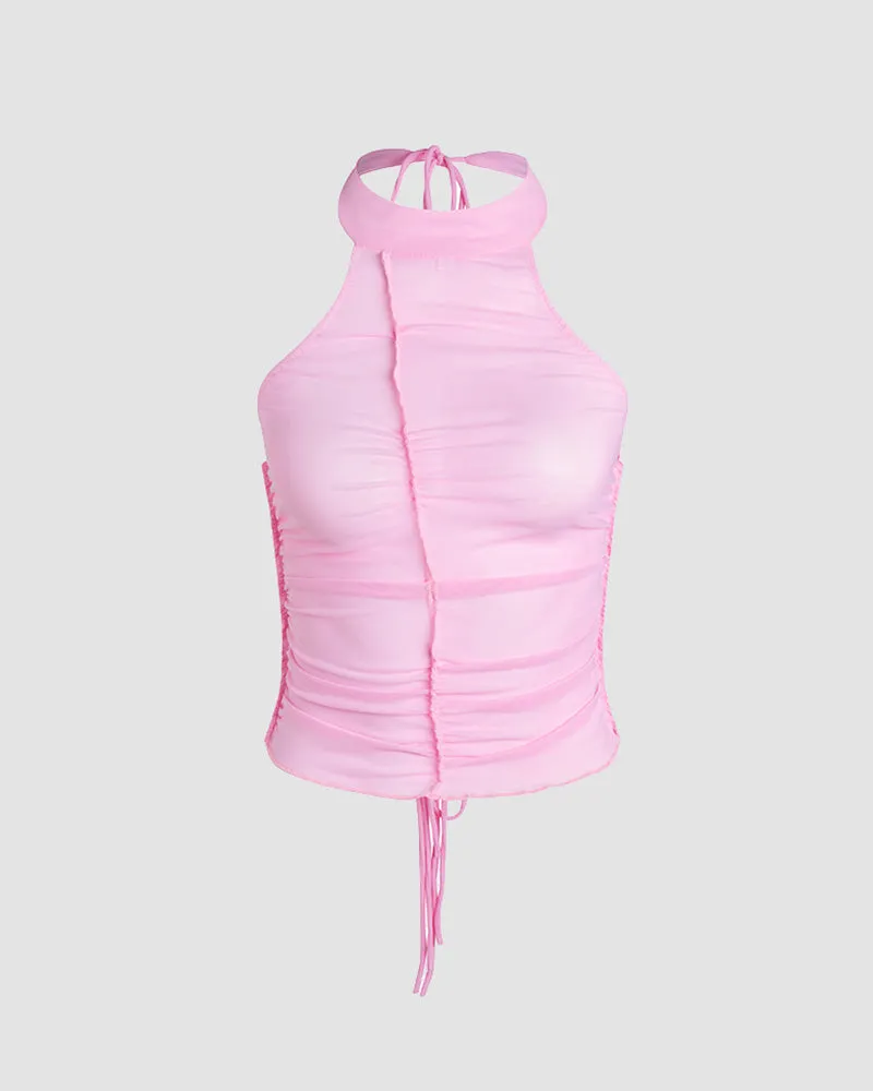 Matrix Pleats Cropped Top