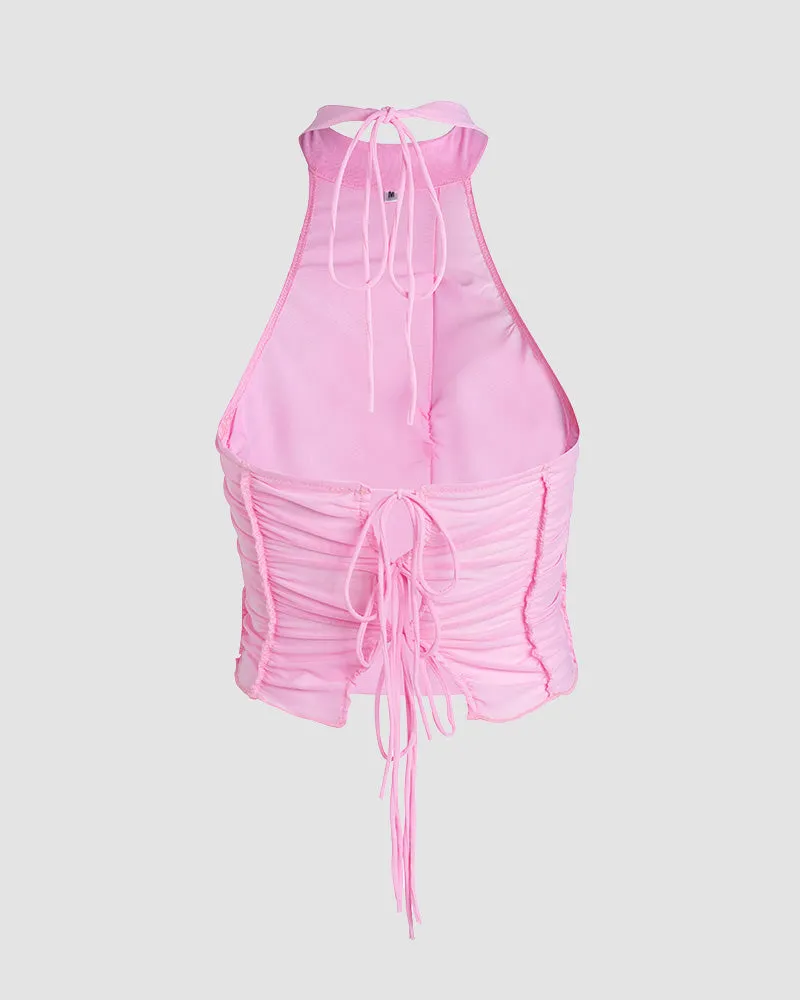 Matrix Pleats Cropped Top