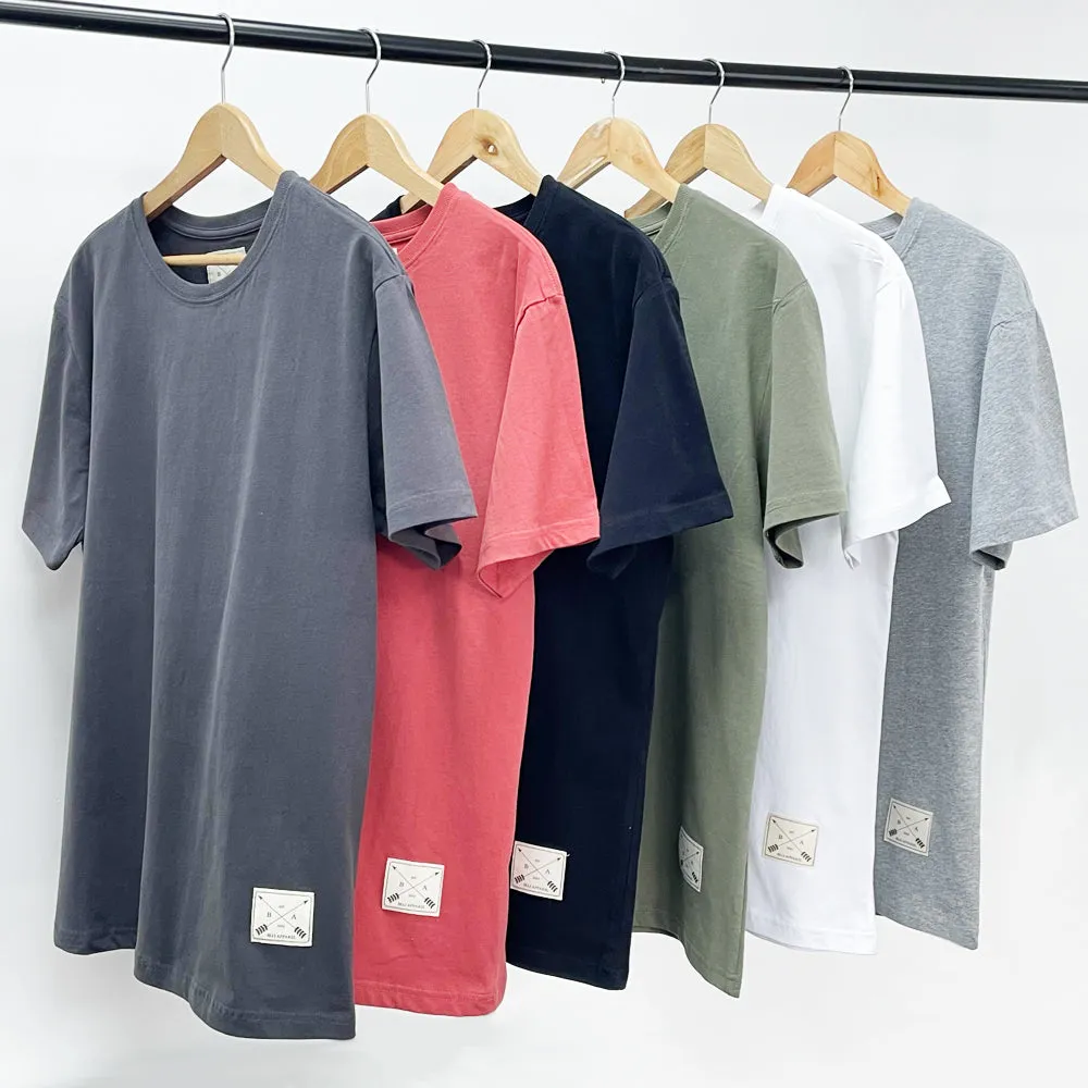 Men's 2 Pack Premium Crew Neck T-Shirts - Charcoal / White