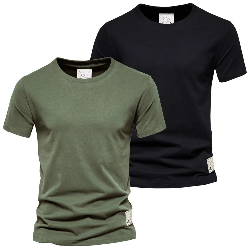 Men's 2 Pack Premium Crew Neck T-Shirts - Charcoal / White