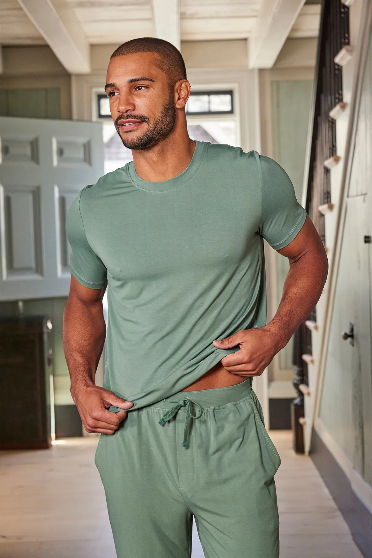 Men's Bamboo Lounge Set in Fairway Green