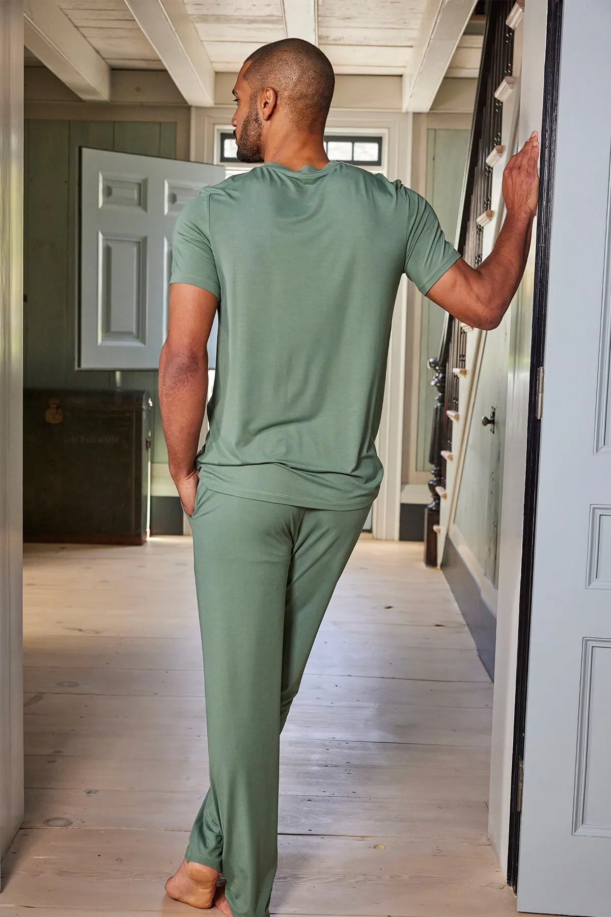Men's Bamboo Lounge Set in Fairway Green