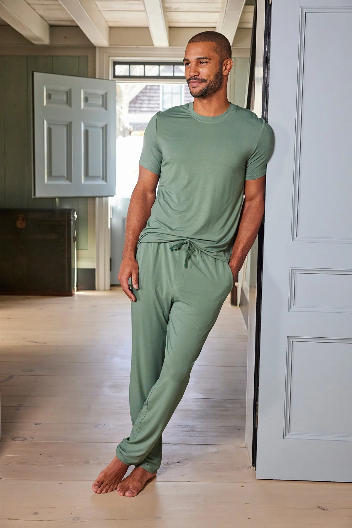 Men's Bamboo Lounge Set in Fairway Green