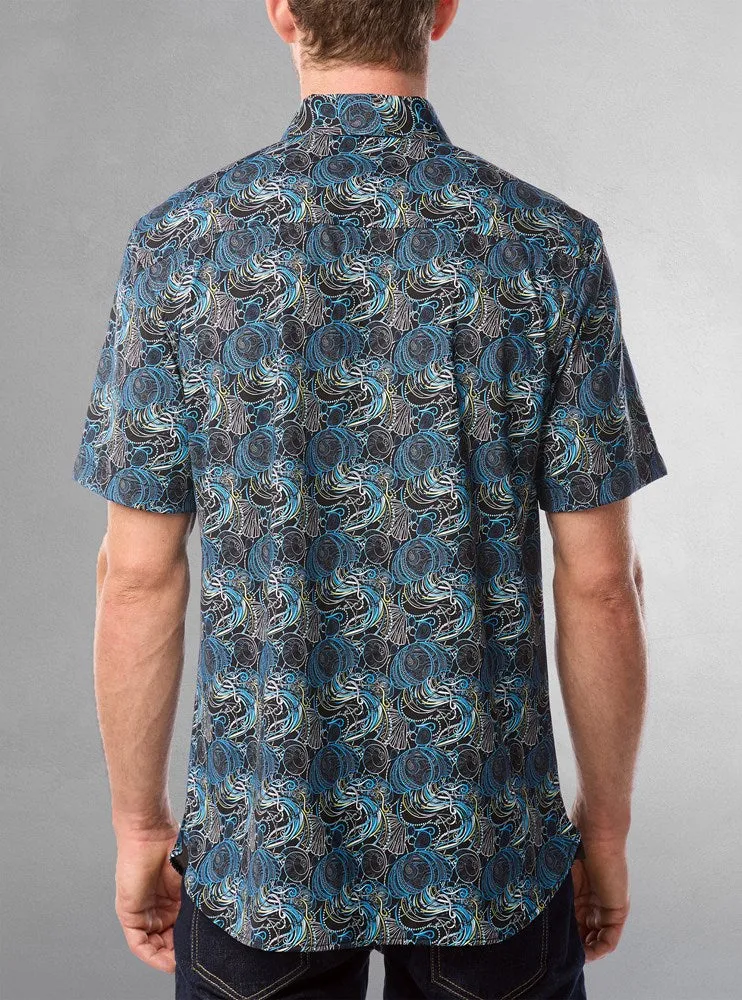 Men's casual short sleeve stretch shirt