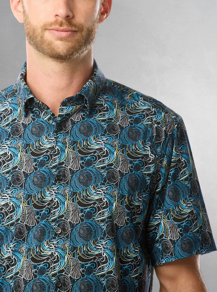 Men's casual short sleeve stretch shirt