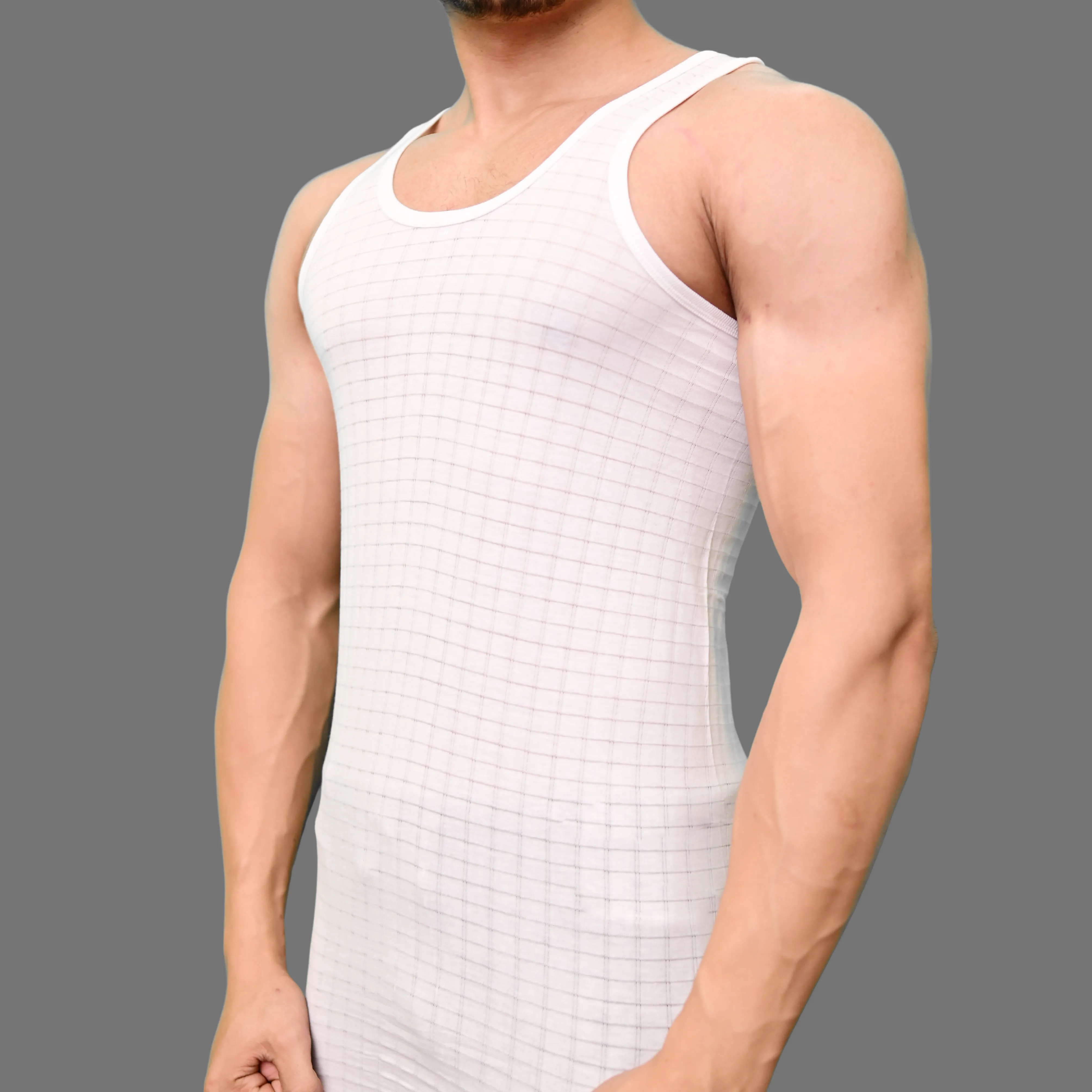 Men's check vest sleeveless