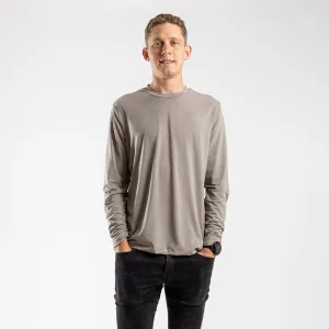 Men's Core Casual Long Sleeve T Shirt (Stone)