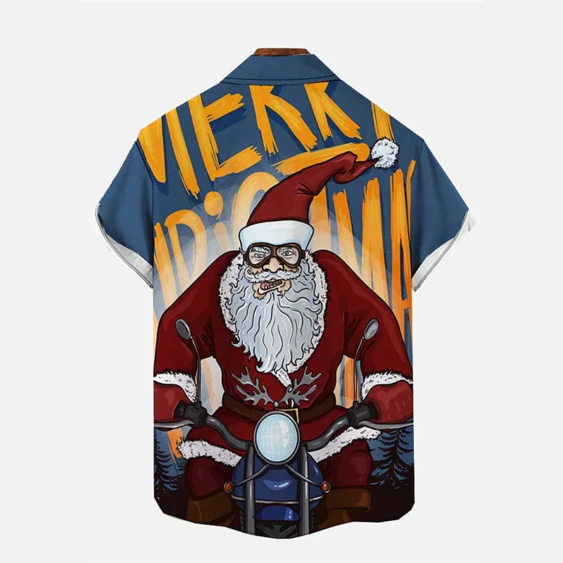Men's Funny Christmas Printed Short Sleeve Shirts