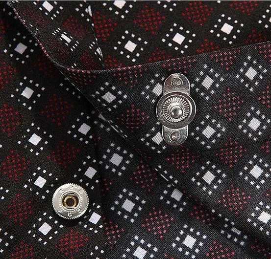 Men's Metal Decoration Lapel Dress Shirt Up To 3XL