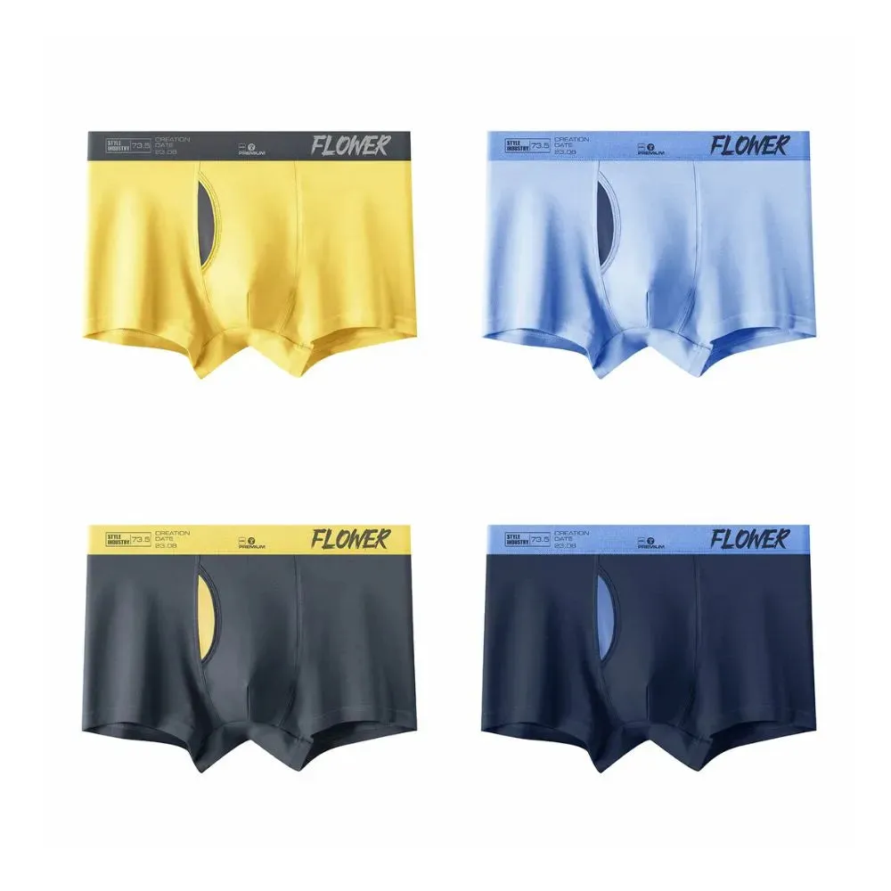 Men's Modal Trunks with Fly (4 pack) - JEWYEE KP8101