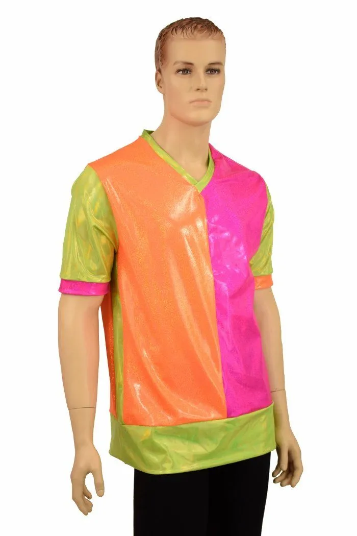 Mens Neon V Neck Shirt