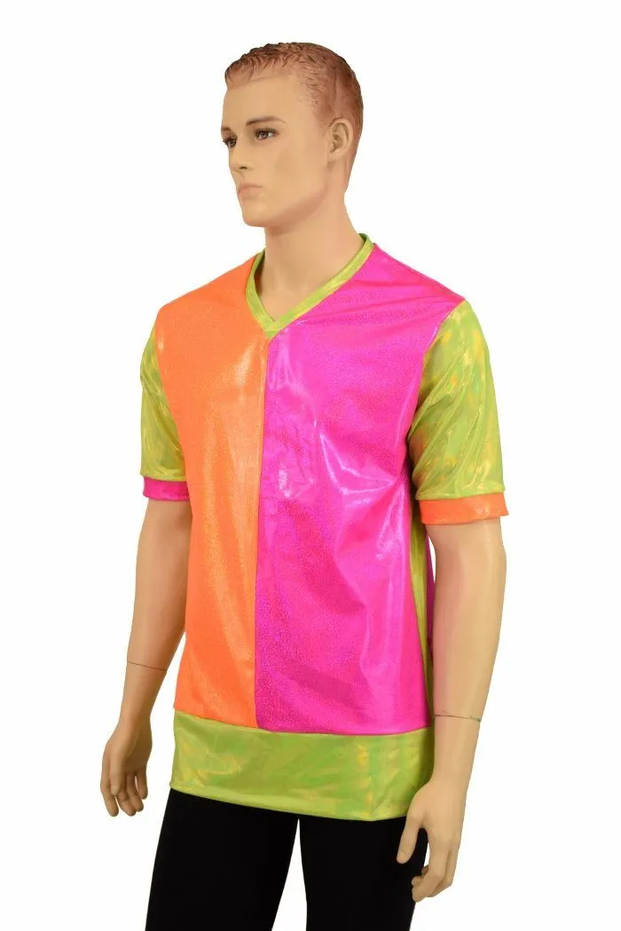 Mens Neon V Neck Shirt