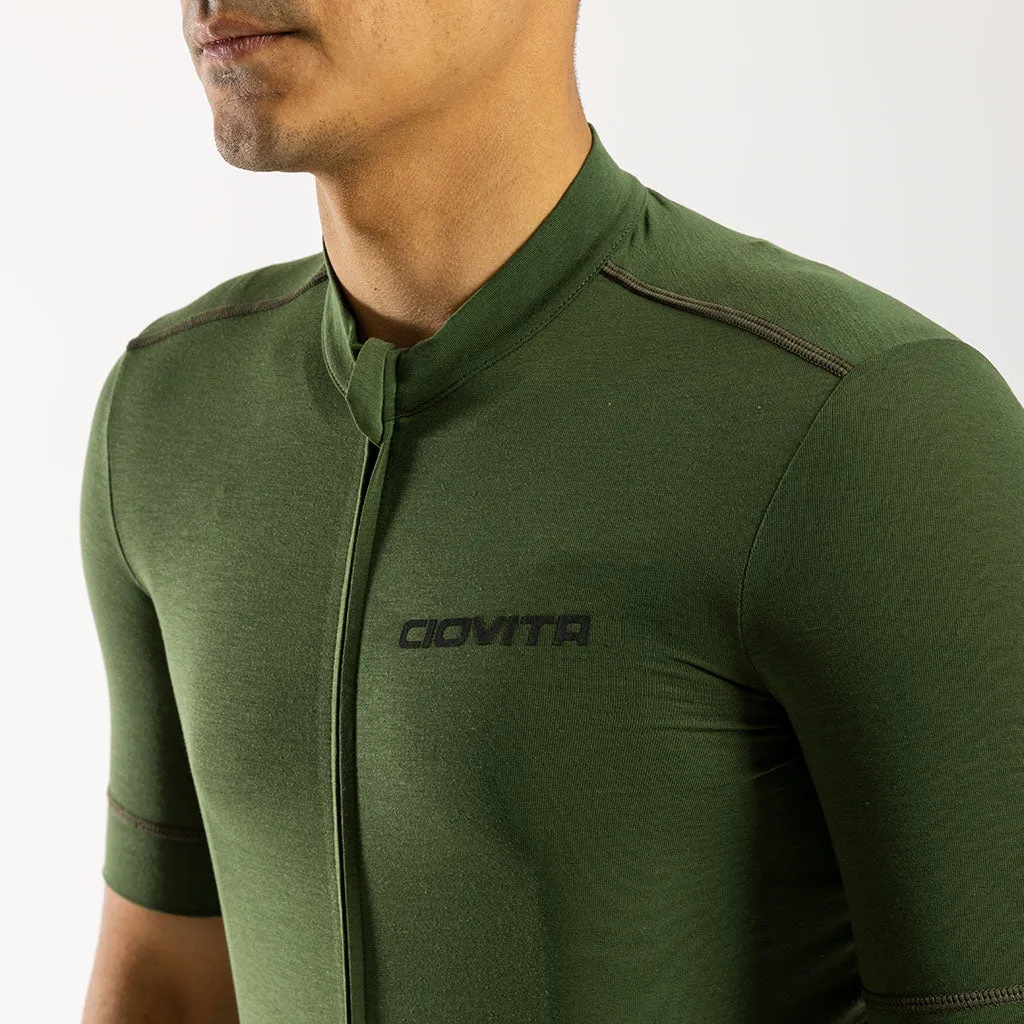 Men's Pecora Merino Cycling Jersey (Olive)