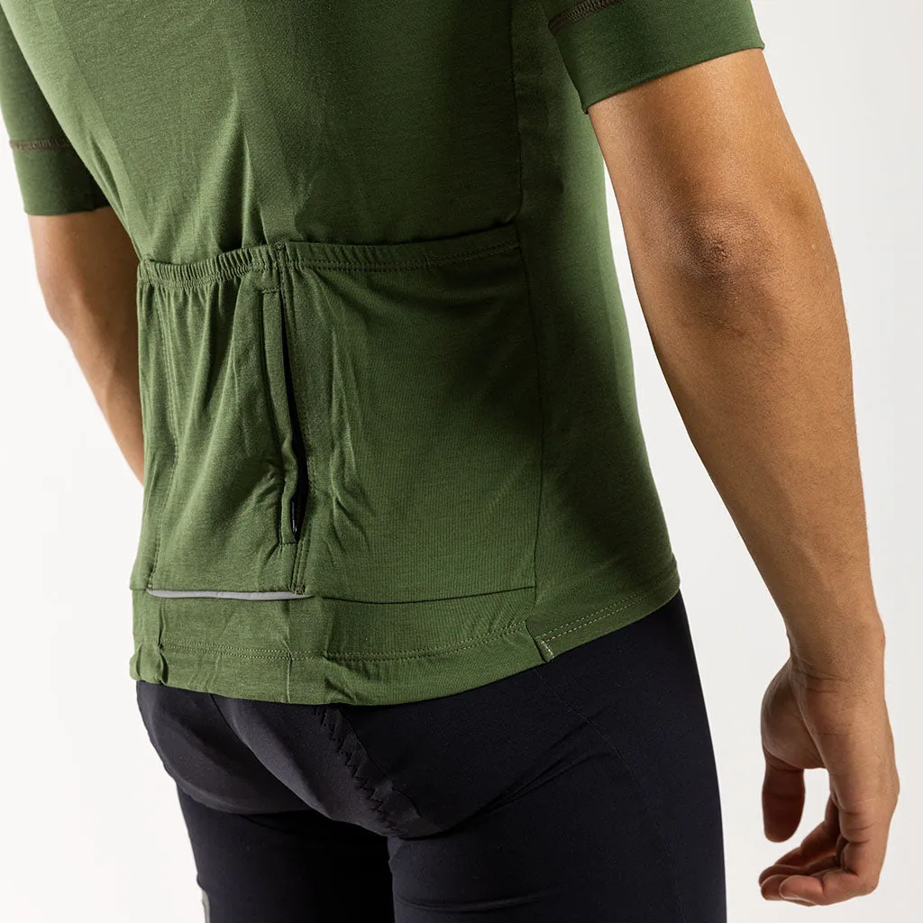 Men's Pecora Merino Cycling Jersey (Olive)