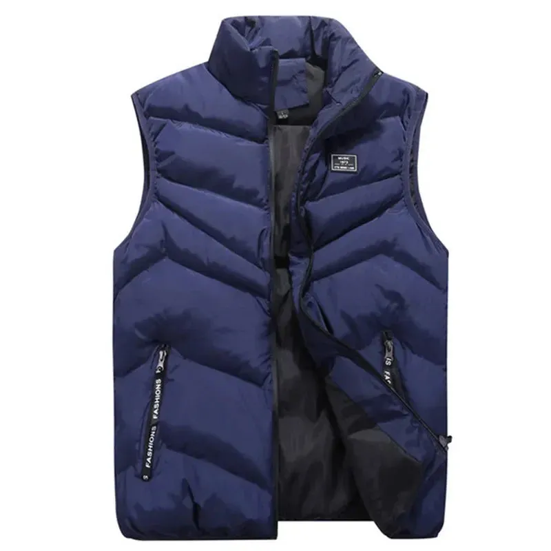 Men’s Plus Size Cotton Thicken Winter Vest – 7XL 8XL Warm Sleeveless Jacket for Men