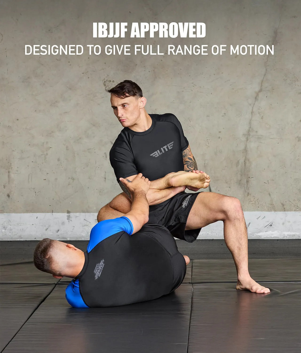 Men's Standard Black Short Sleeve No-Gi BJJ Rash Guard